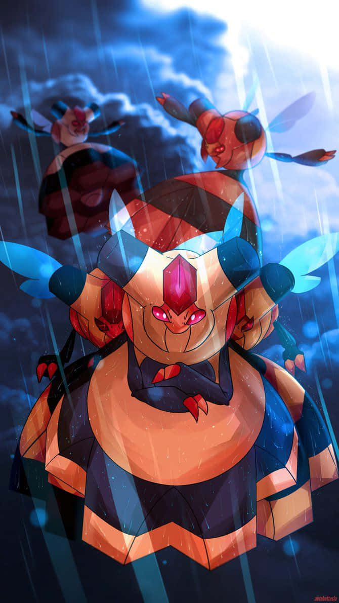 Trio Of Vespiquen Beneath The Rain Wallpaper