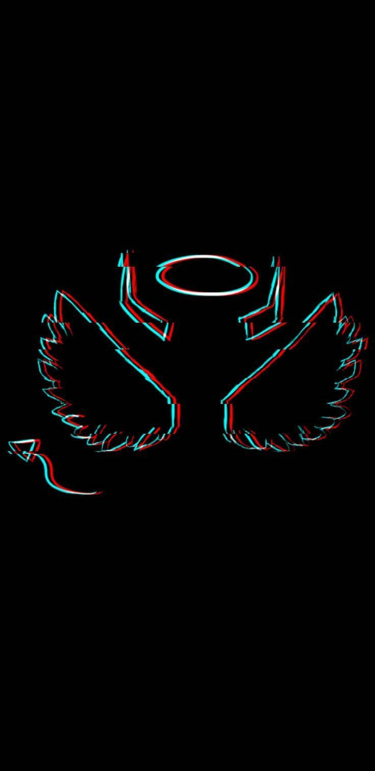 Trippy Dark Angel And Devil Parts Wallpaper