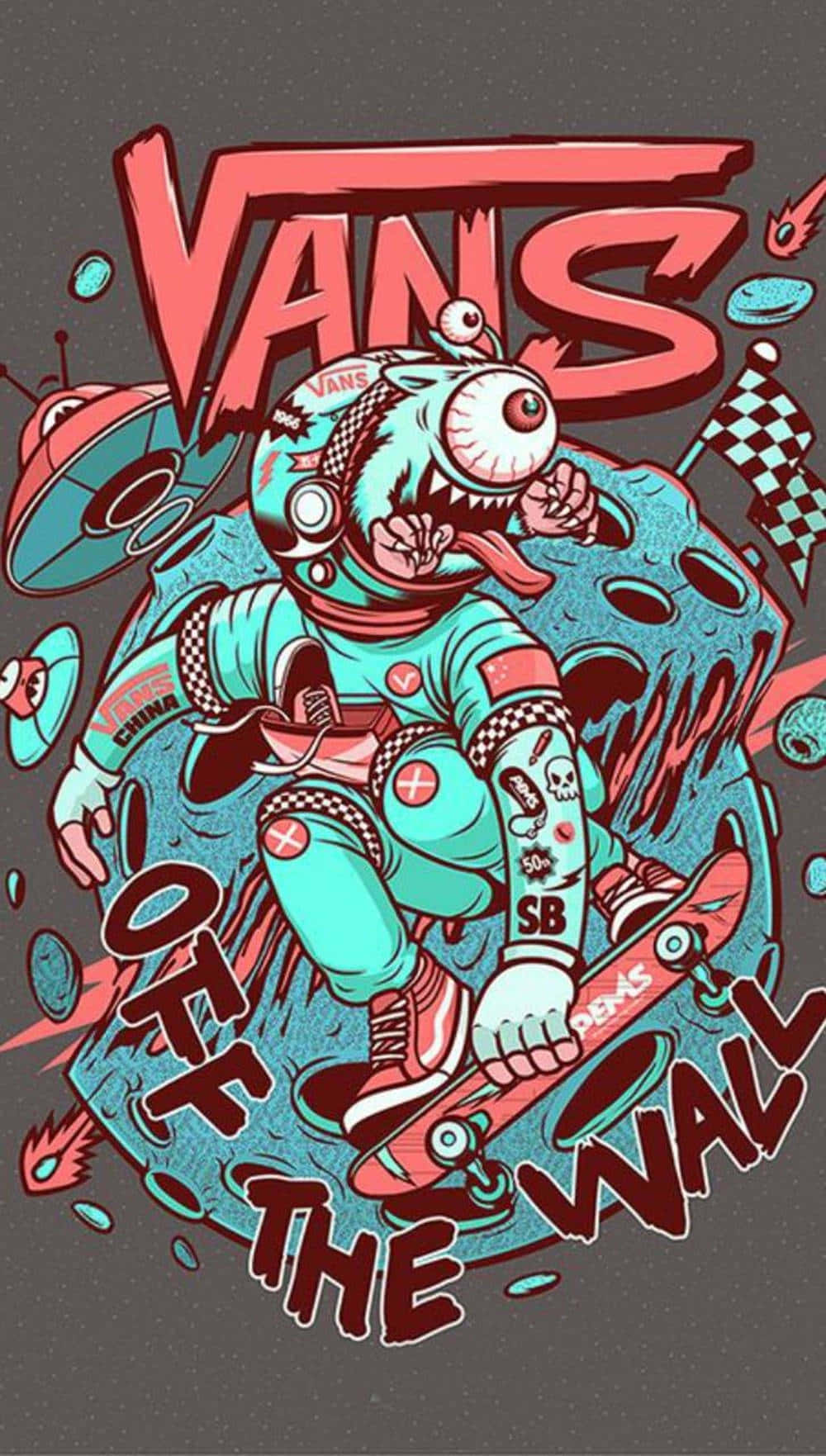 Trippy Skater Vans Aesthetic Wallpaper