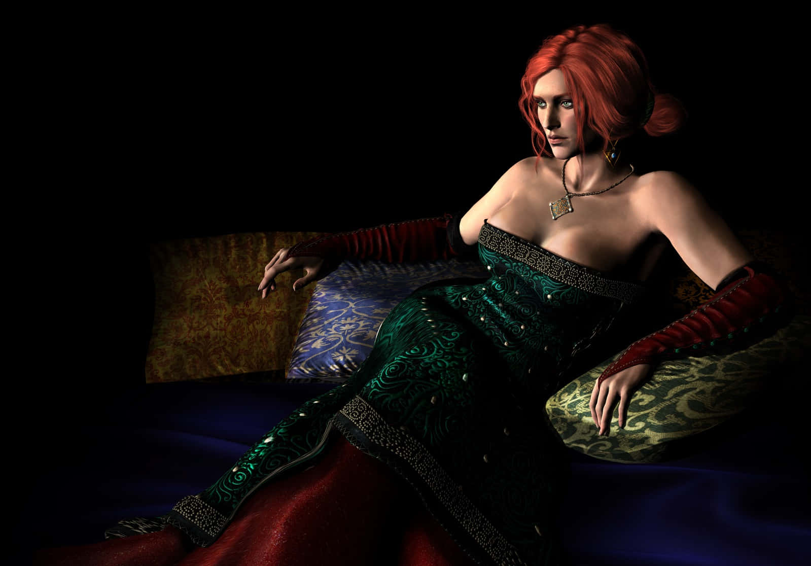 Triss Merigold Elegant Repose Wallpaper