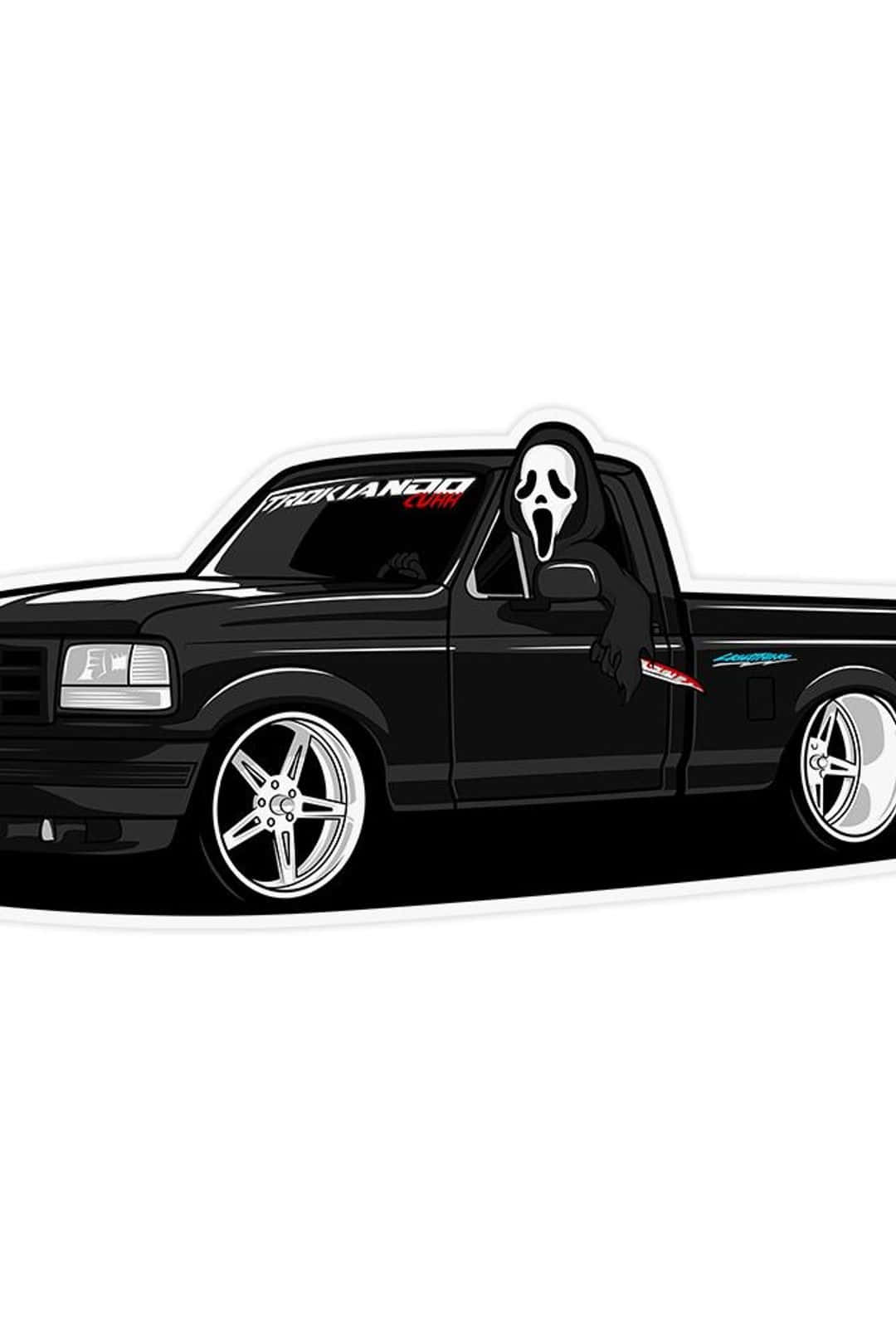 Trokiando Scream Mask Truck Illustration Wallpaper