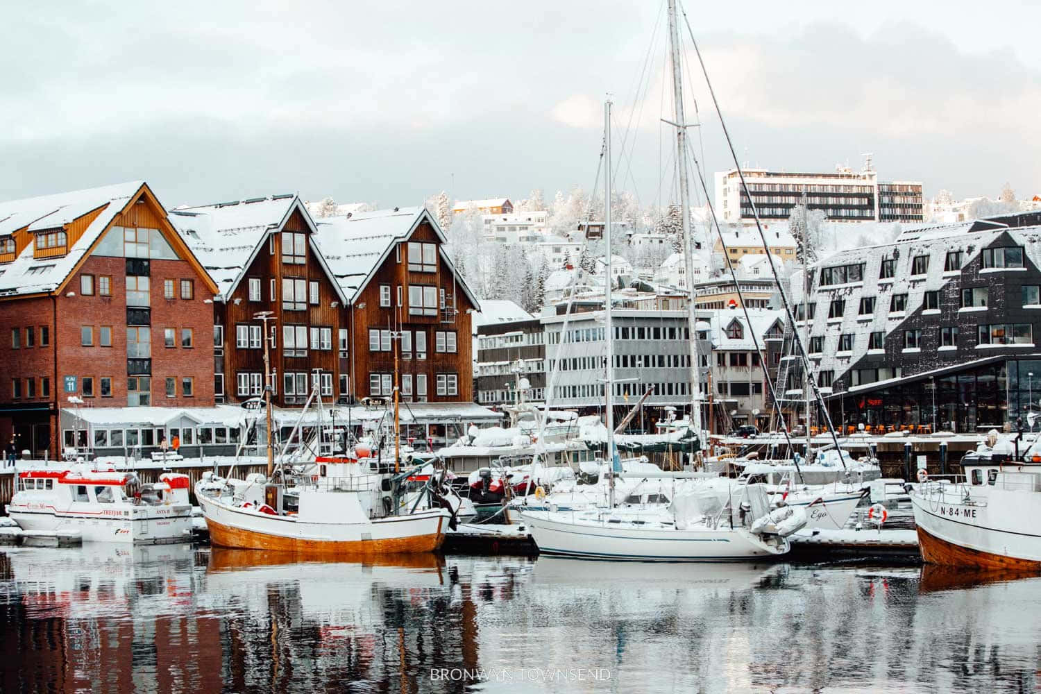 Tromso Winter Marina Norway Wallpaper