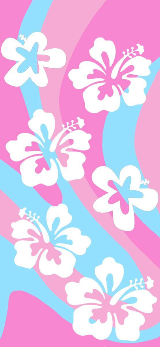 Tropical Hibiscus Pattern Coconut Girl Aesthetic Wallpaper