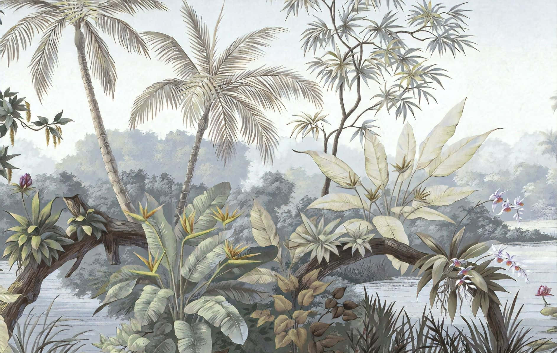 Tropical_ Jungle_ Mural Wallpaper