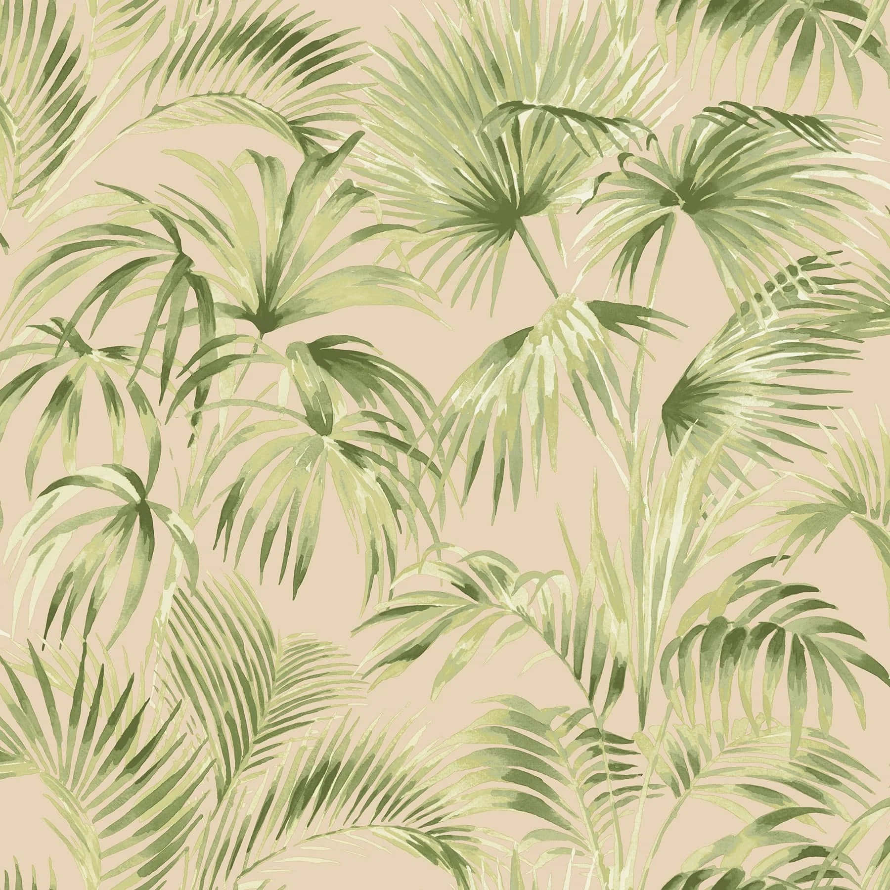 Tropical Palm Frond Pattern Wallpaper