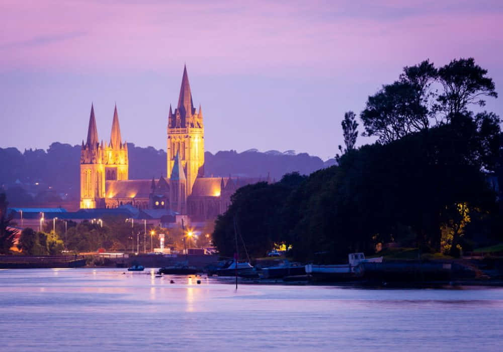 Truro Cathedral Twilight View Wallpaper