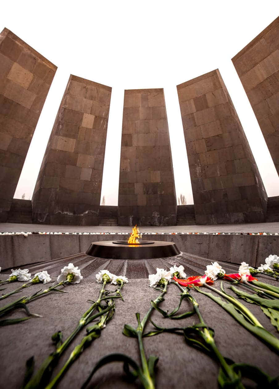 Tsitsernakaberd Armenian Genocide Memorial Complex Flowers Wallpaper