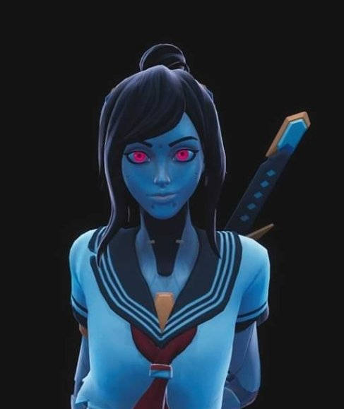 Tsuki Fortnite Blue Skin Wallpaper