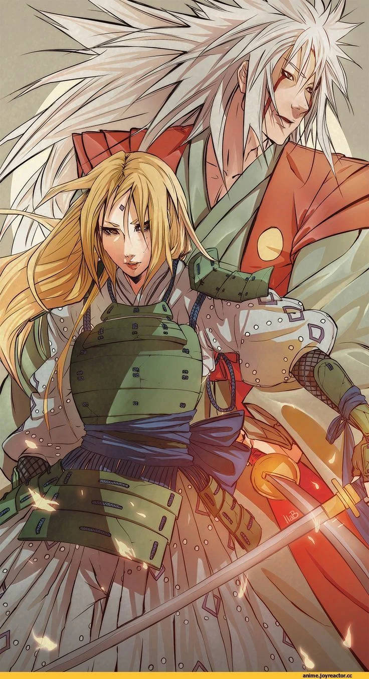 Tsunade And Jiraiya Ready To Fight Wallpaper