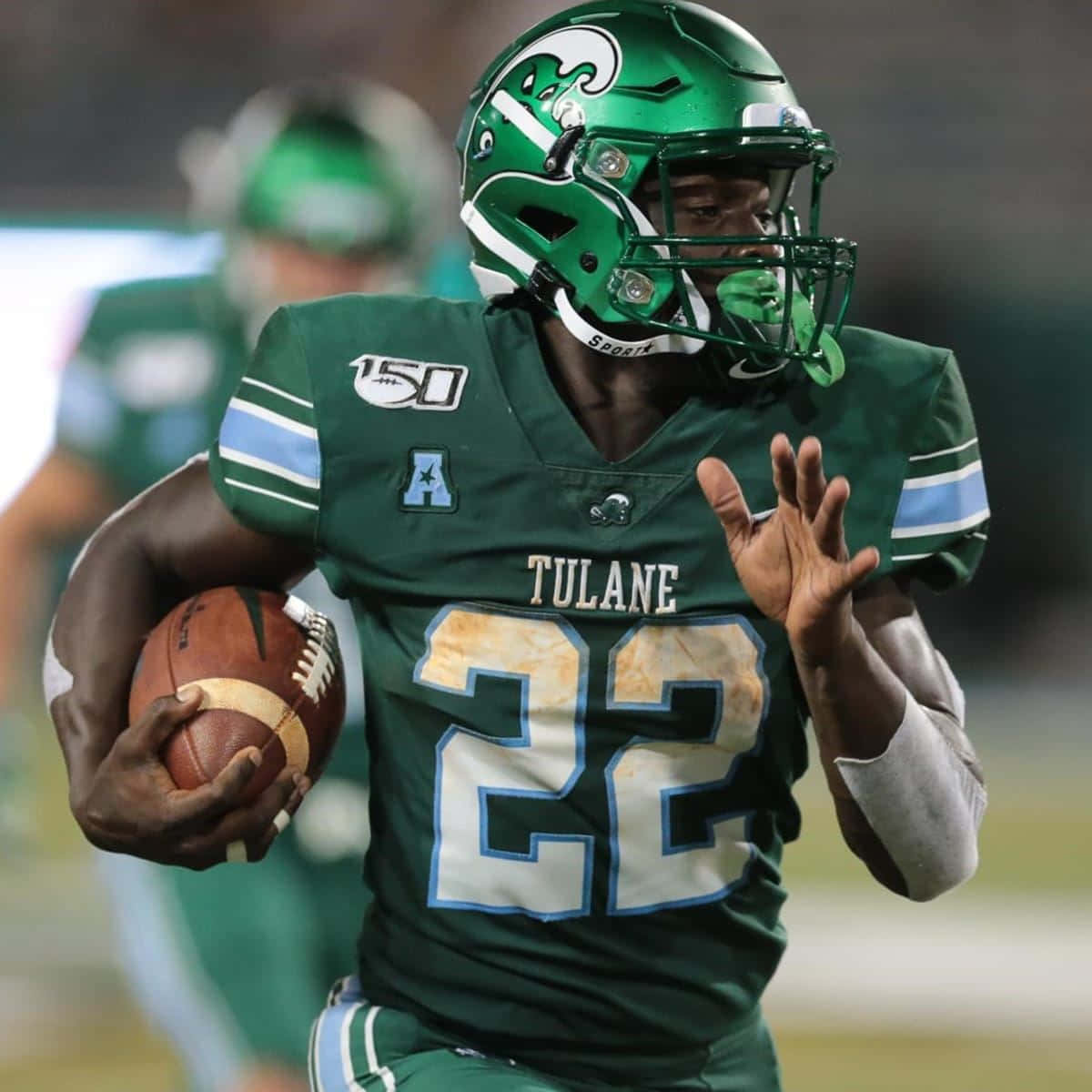 Tulane Football Player Action Shot Wallpaper