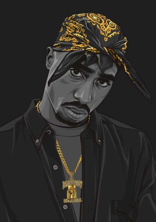 Tupac Shakur As A Cartoon Character Wallpaper