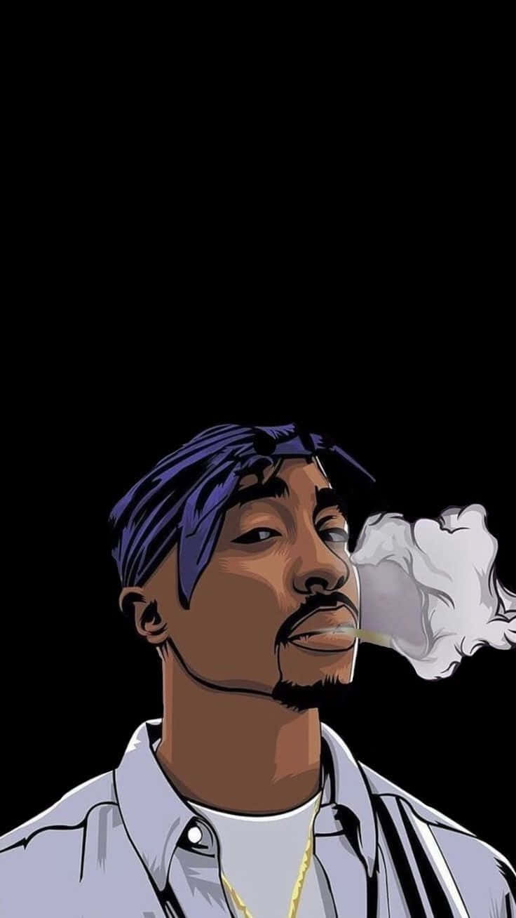 Tupac Shakur As A Cartoon Wallpaper