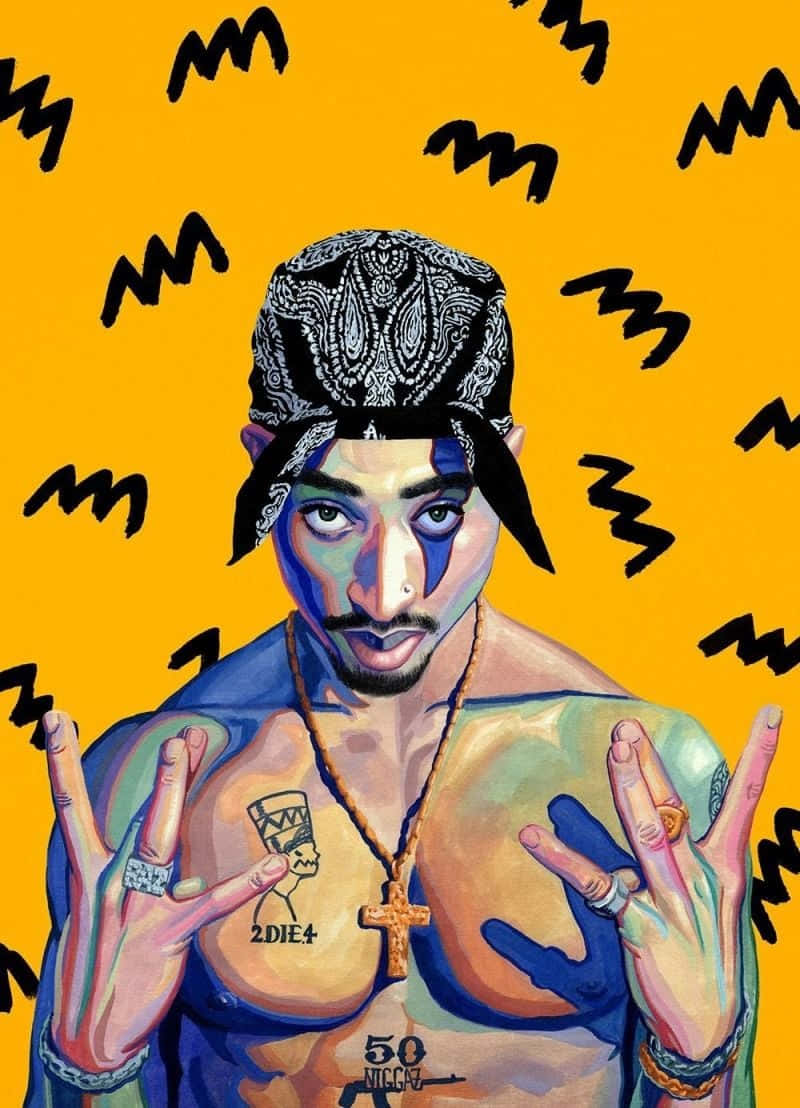 Tupac Shakur Cartoon Rappers Wallpaper