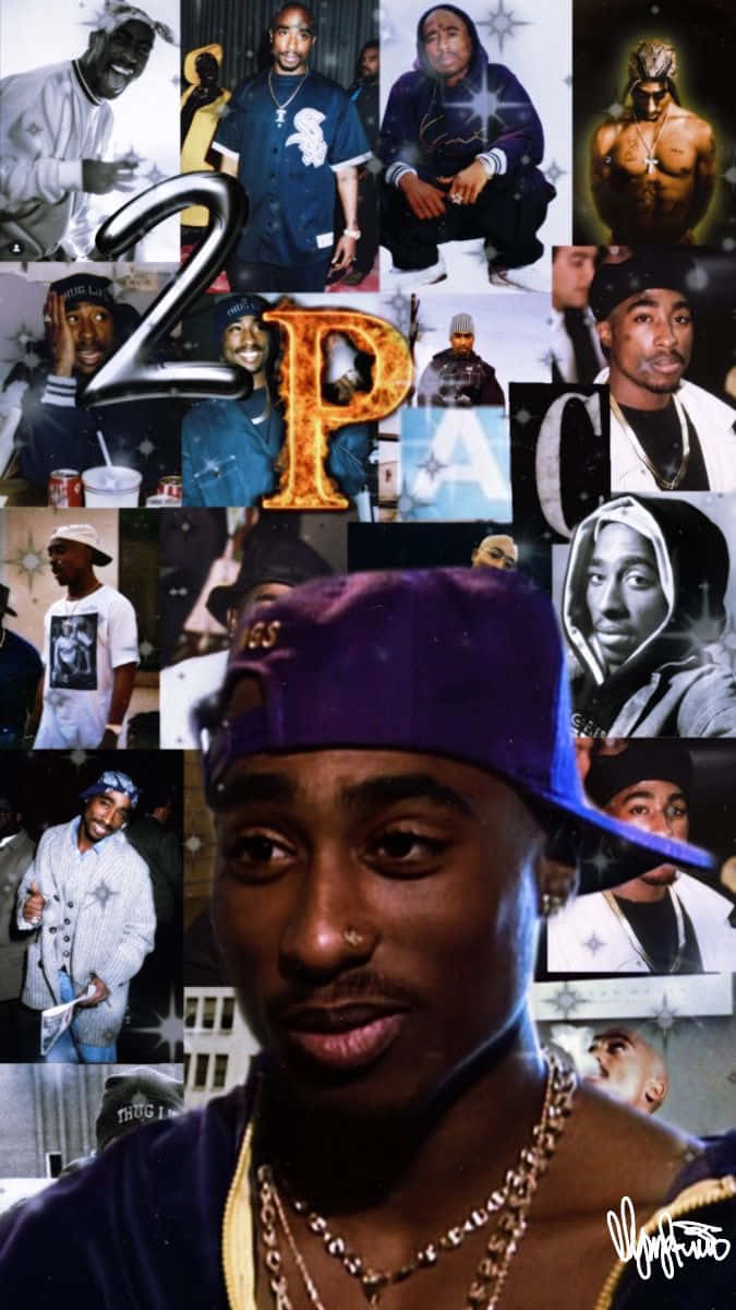 Tupac Shakur Collage Aesthetic Wallpaper