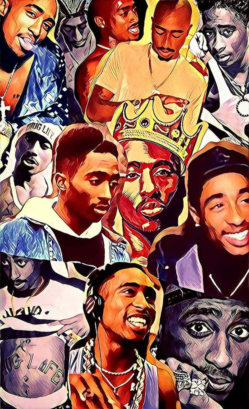 Tupac Shakur Collage Art Wallpaper