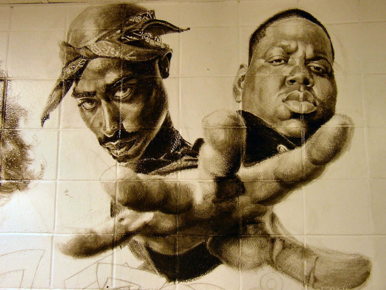 Tupac & Tupac Savage Graffiti Wallpaper