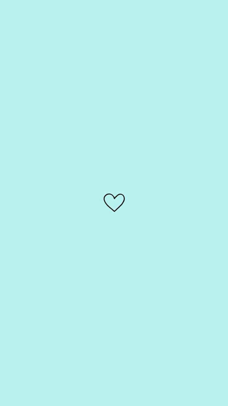 Turquoise Aesthetic Heart Wallpaper