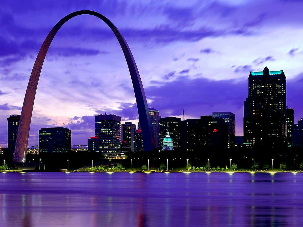 Twilight Arch Cityscape Skyline Wallpaper