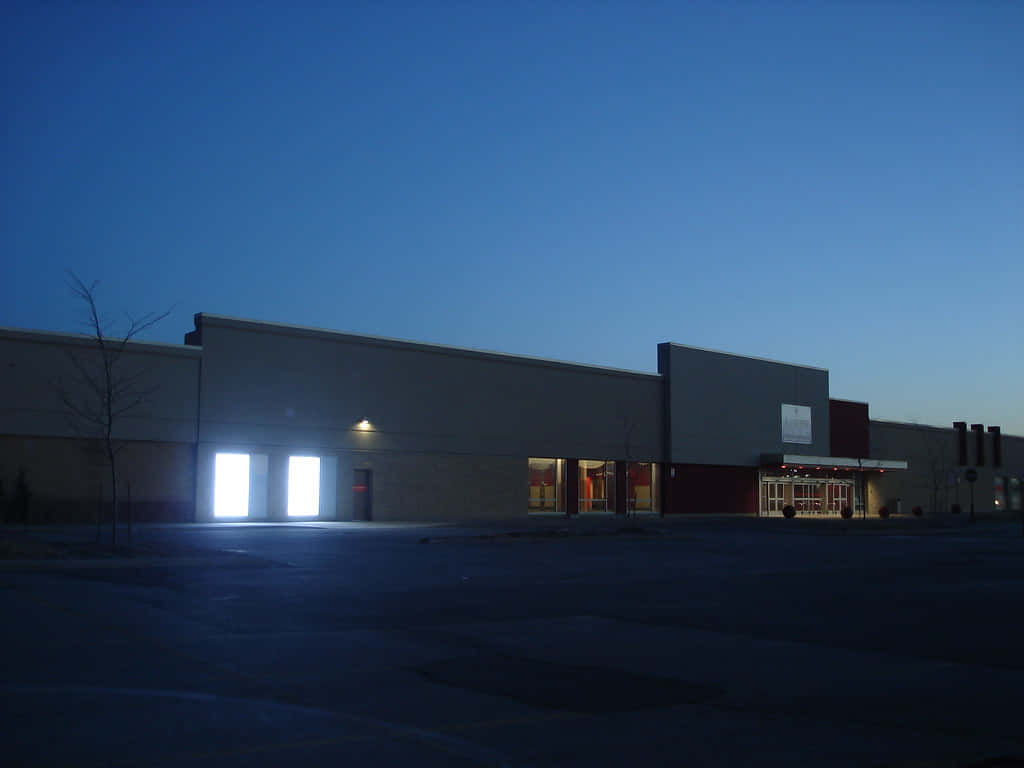 Twilight Commercial Building Exterior Wallpaper