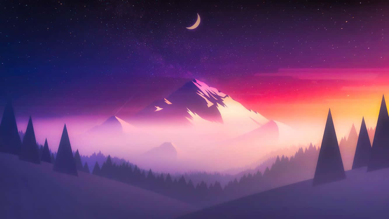 Twilight Mountain Silhouette Wallpaper