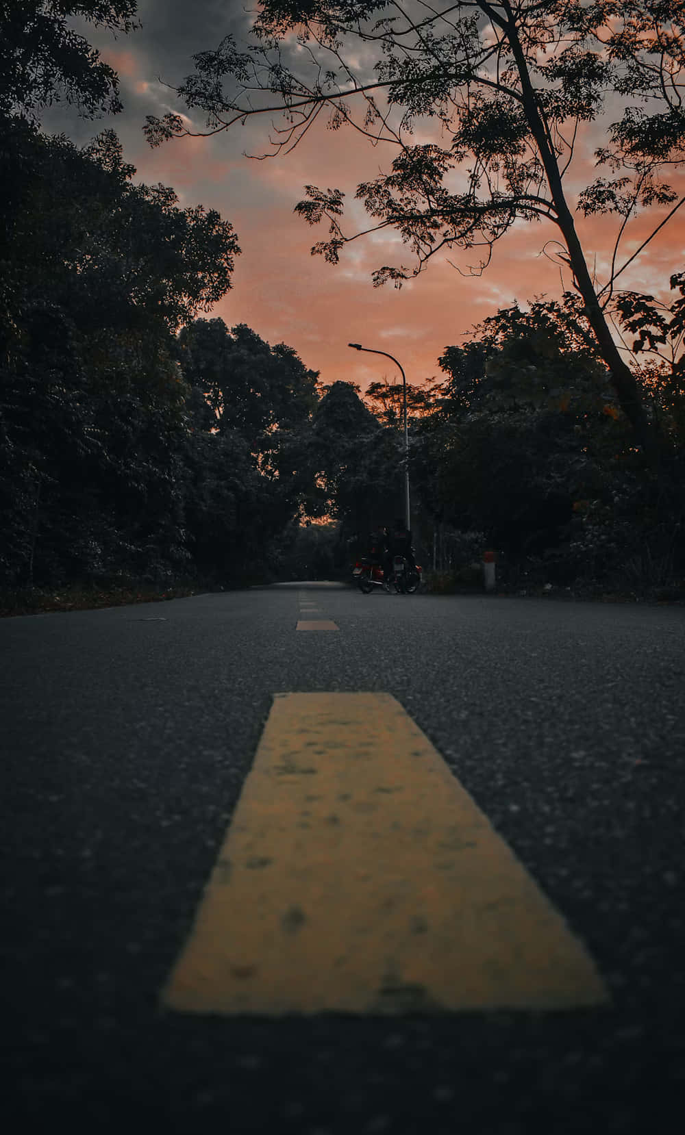 Twilight Road Moody Sky Wallpaper