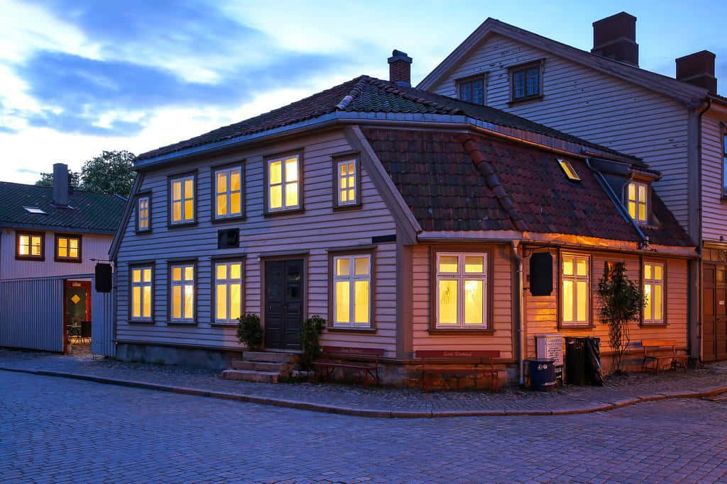 Twilightin Fredrikstad Old Town Wallpaper