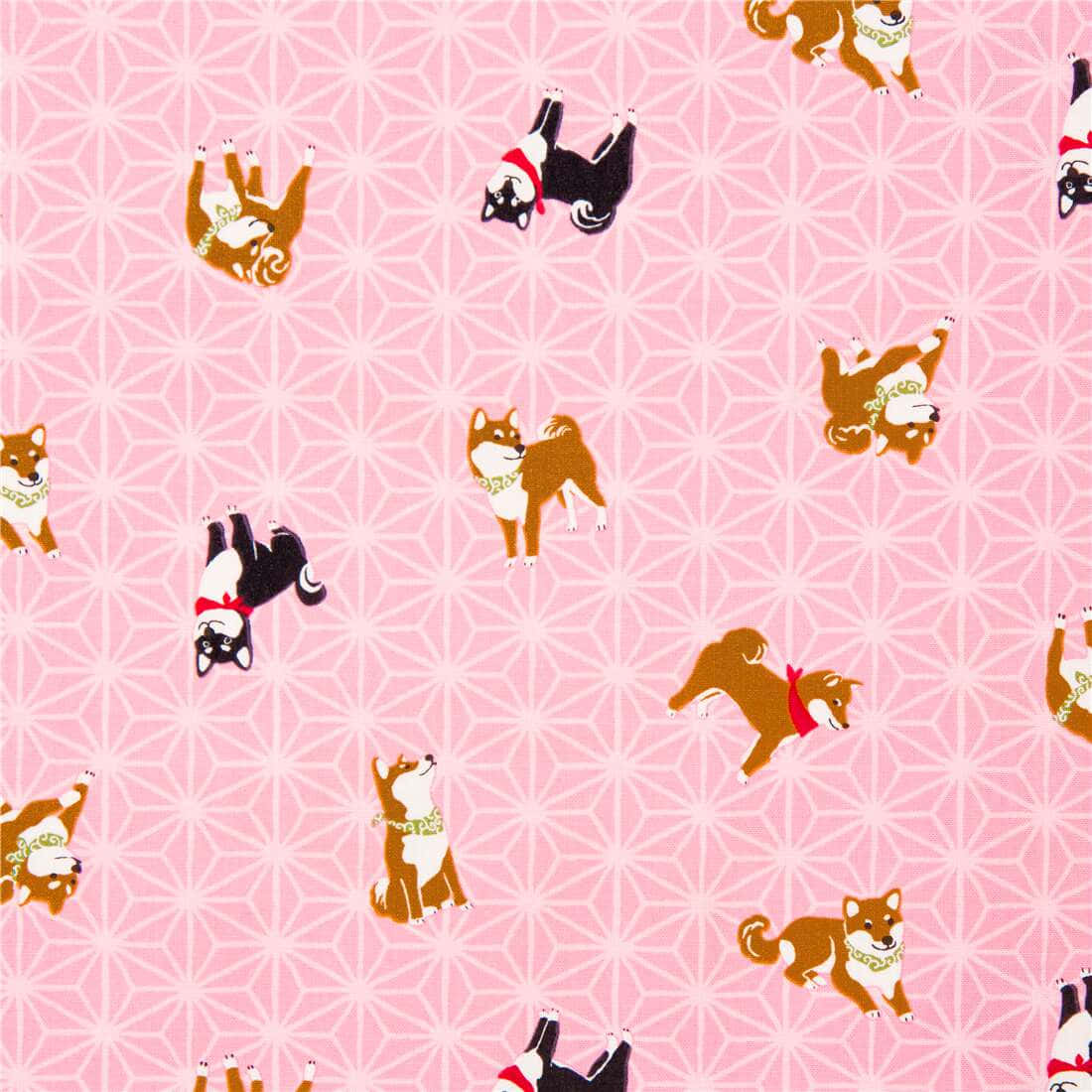 Two Lovely Pink Puppies Cuddled Up Together. Wallpaper