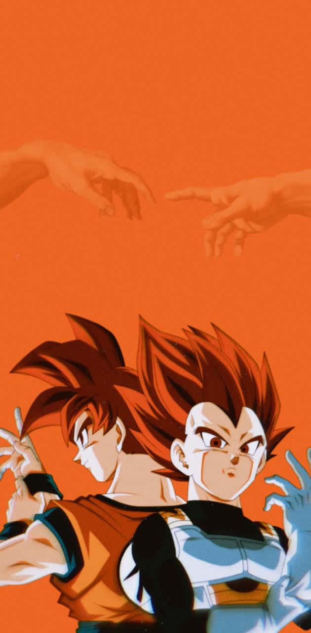 Two Of The Most Powerful Fighters, Goku And Vegeta, Together On Your Iphone Wallpaper