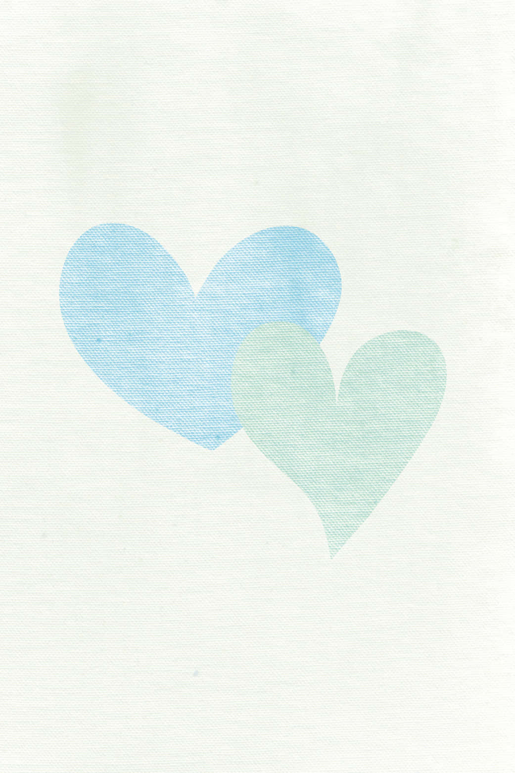 Two Trendy Mint Green Hearts Wallpaper