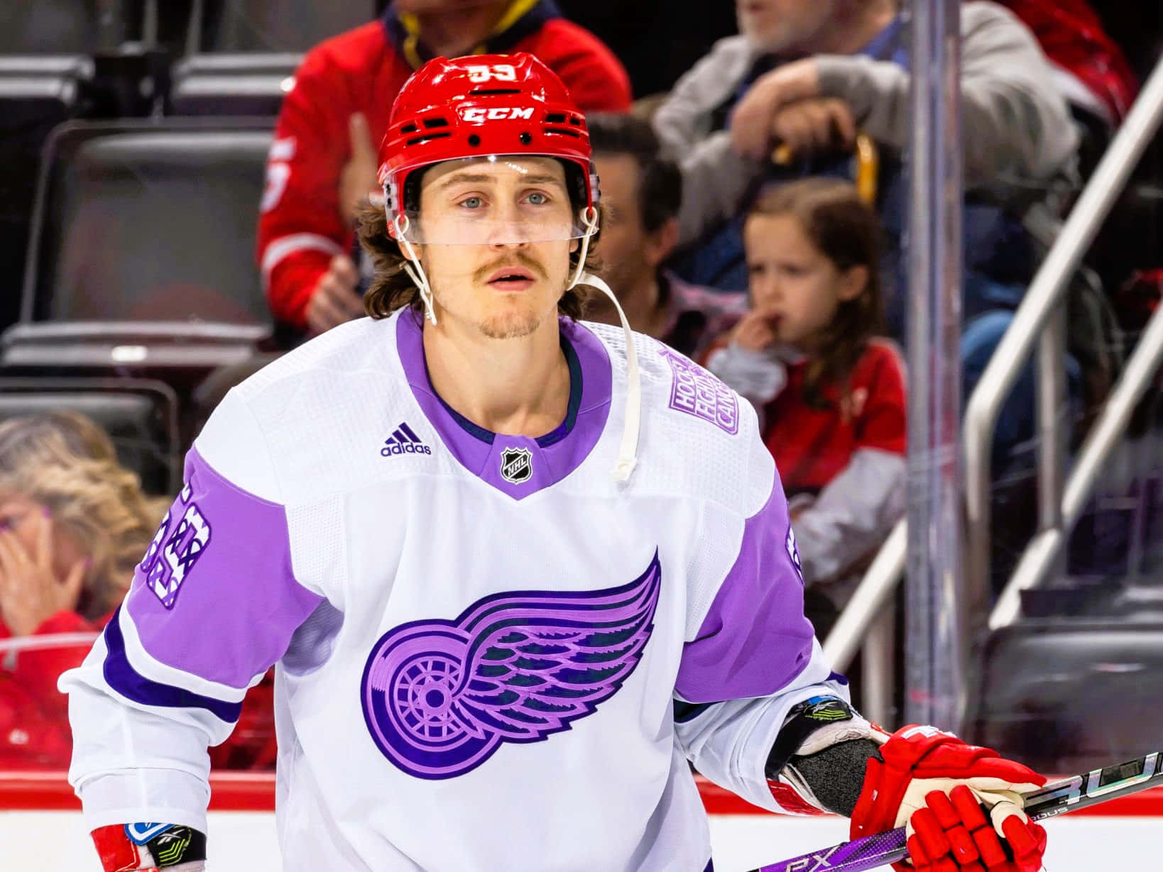 Tyler Bertuzzi In Action During A Hockey Game Wallpaper