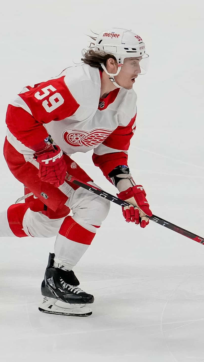 Tyler Bertuzzi In Action On The Ice Wallpaper