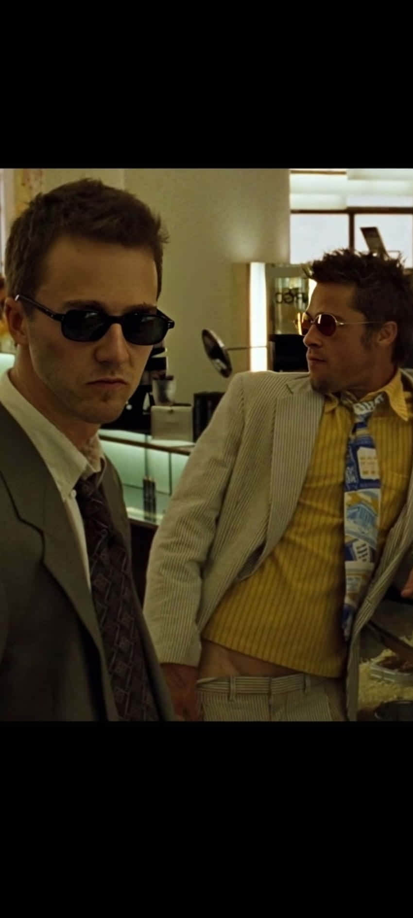 Tyler Durden Sunglasses Scene Wallpaper