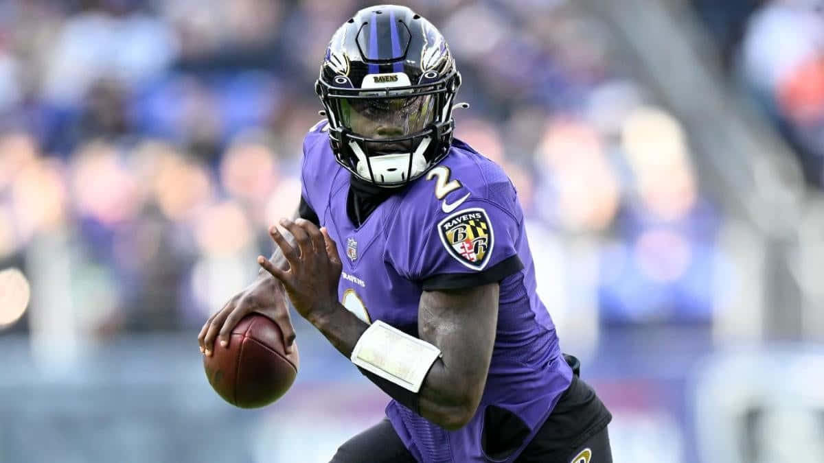 Tyler Huntley Baltimore Ravens Quarterback Action Shot Wallpaper