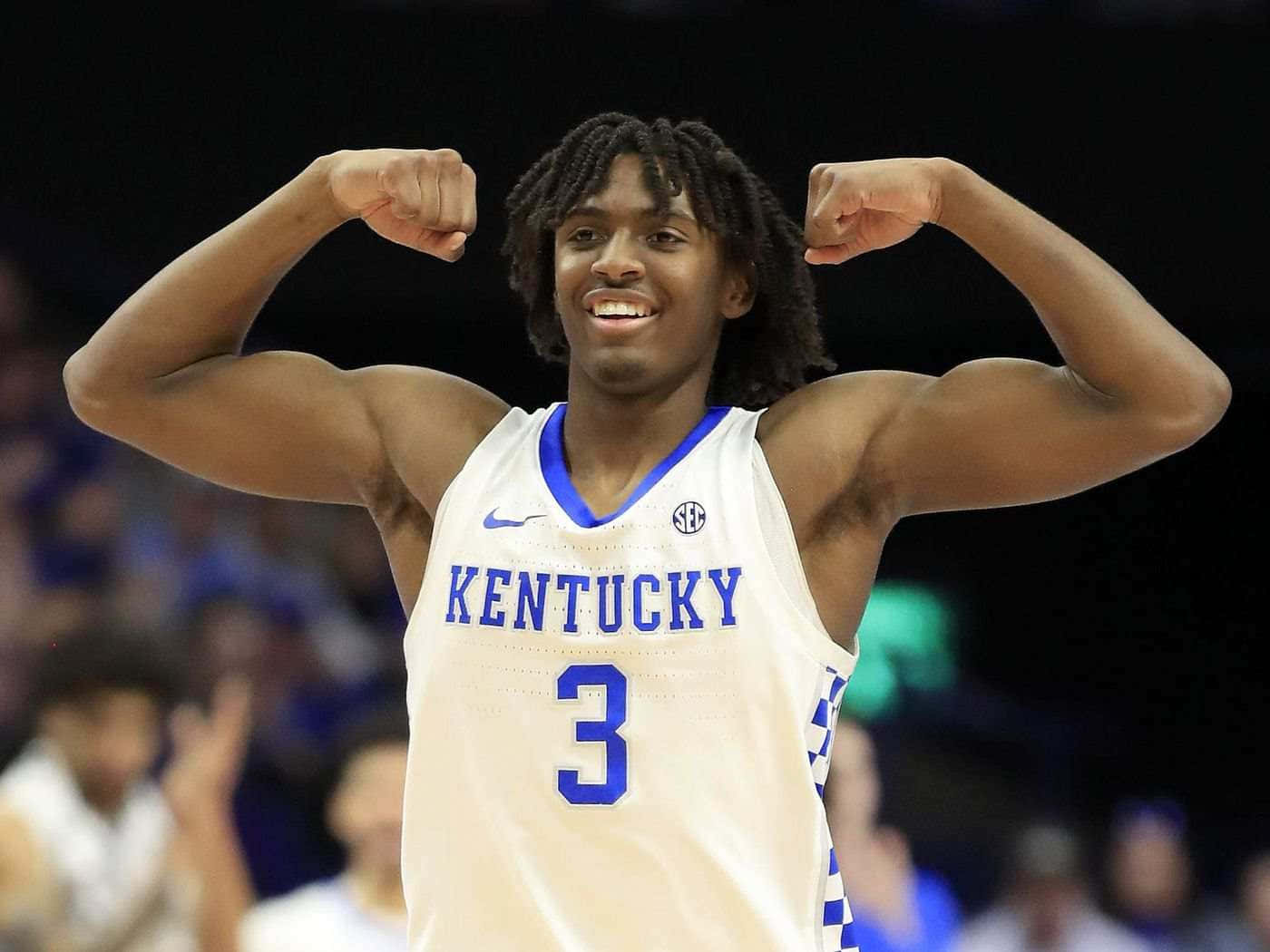 Tyrese Maxey Flexing Kentucky Uniform Wallpaper