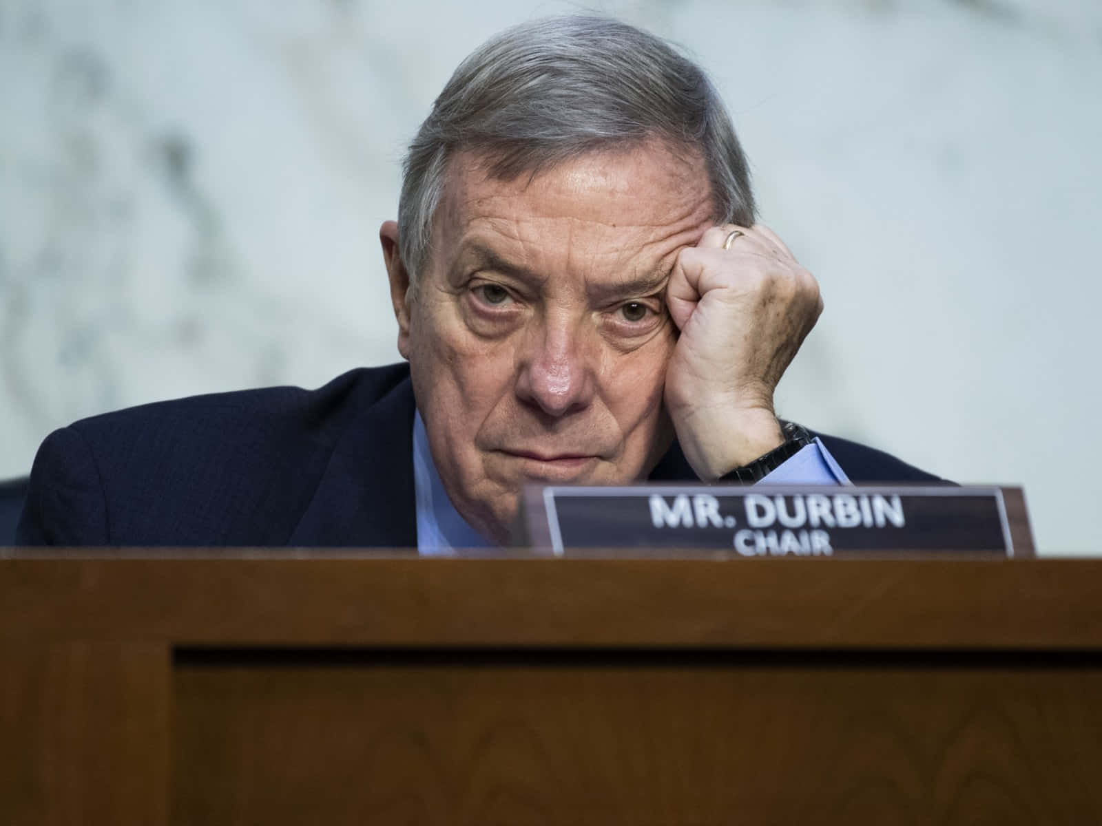 U.s. Senator Richard Durbin Deep In Thought Wallpaper