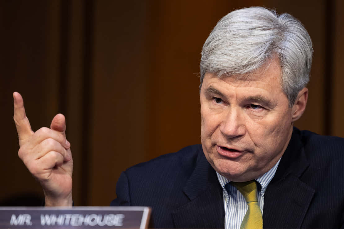 U.s. Senator Sheldon Whitehouse Delivering A Speech Wallpaper