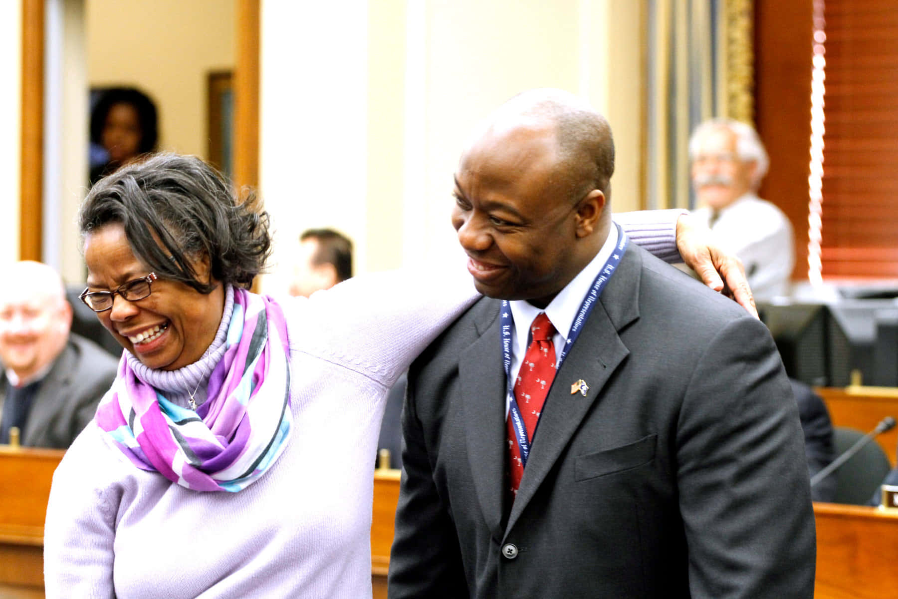 U.s. Senator Tim Scott With Frances Scott At A Public Event Wallpaper