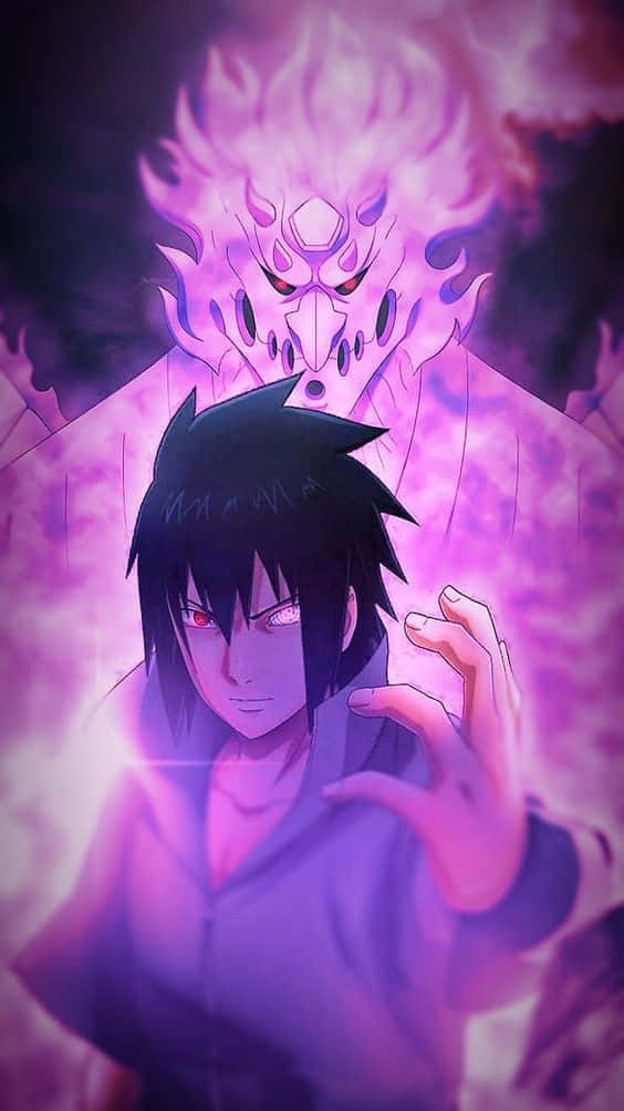 Uchiha Sasuke In An Intense State Of Chakra Wallpaper