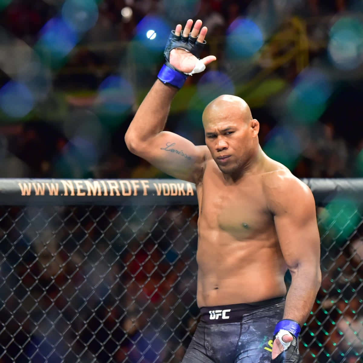 Ufc Fighter Ronaldo Souza With Hand Raised Wallpaper