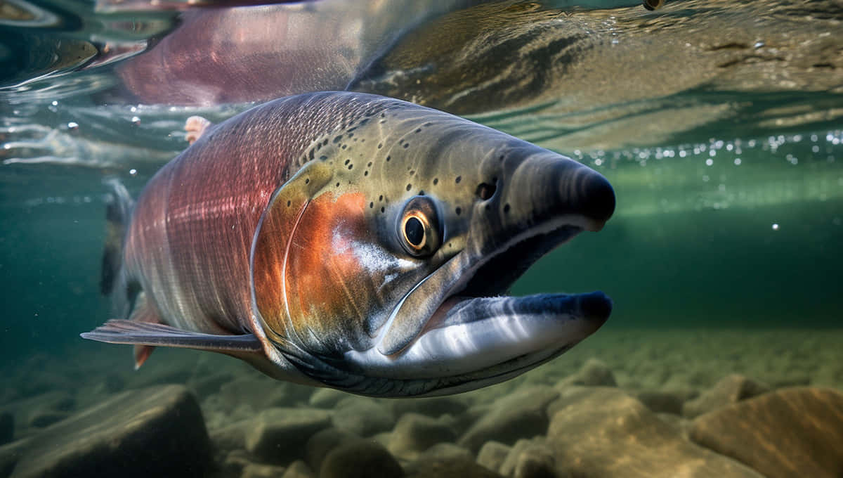 Underwater Pink Salmon Up Close.jpg Wallpaper