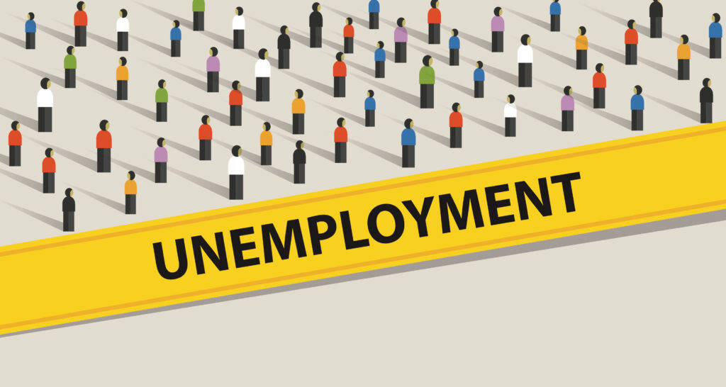 Unemployment Yellow Border Graphic Art Wallpaper