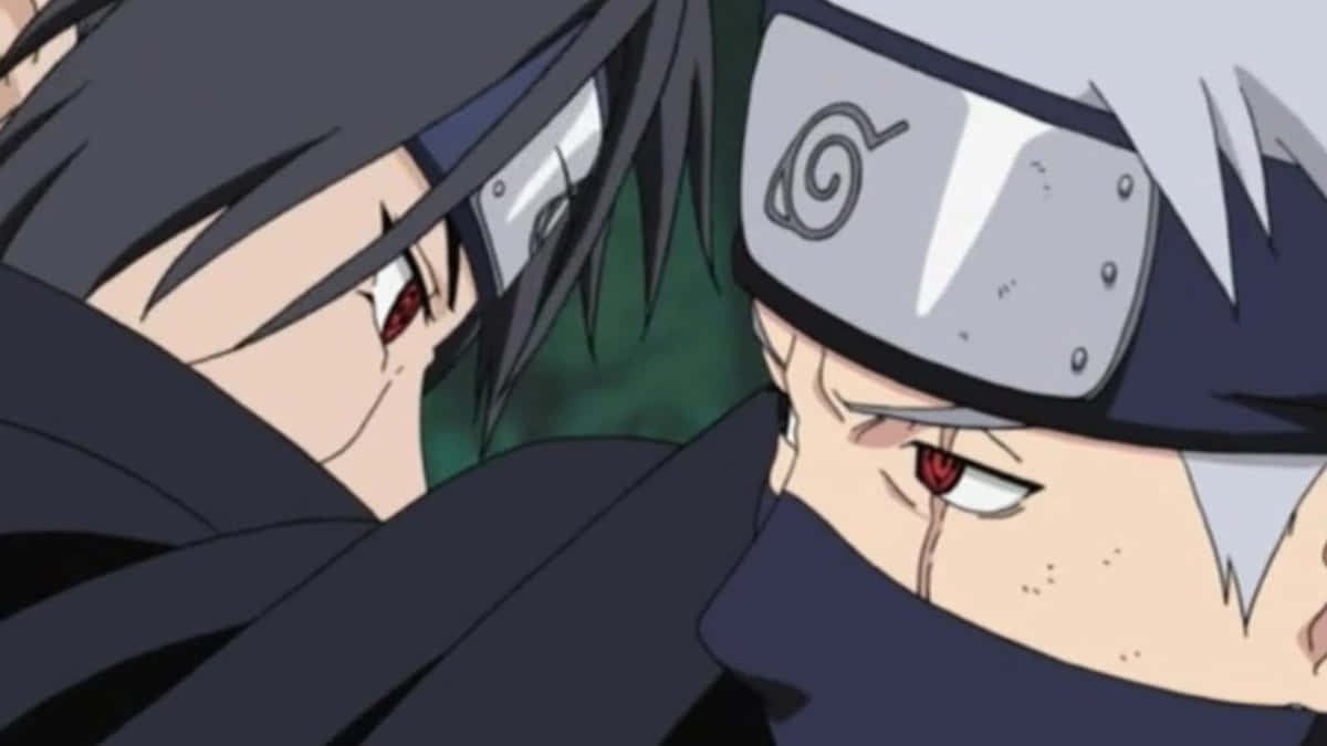 Unforgettable Rivals: Kakashi And Itachi Face-off Wallpaper