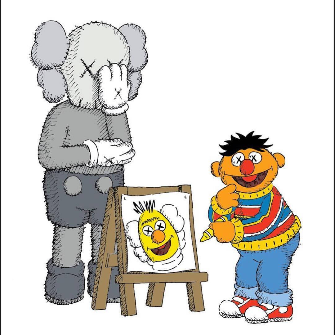 Uniqlo Ernie Illustrating Bert Wallpaper