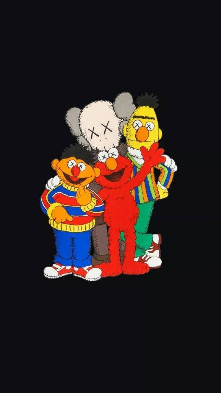 Uniqlo Kaws Sesame Street Illustration Wallpaper