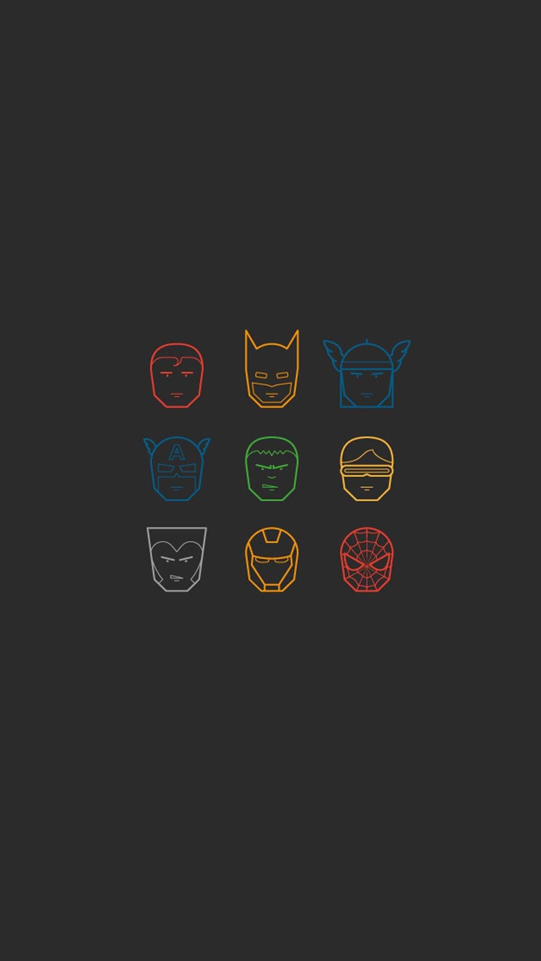 Unique Marvel Superheroes Iphone Minimalist Art Wallpaper