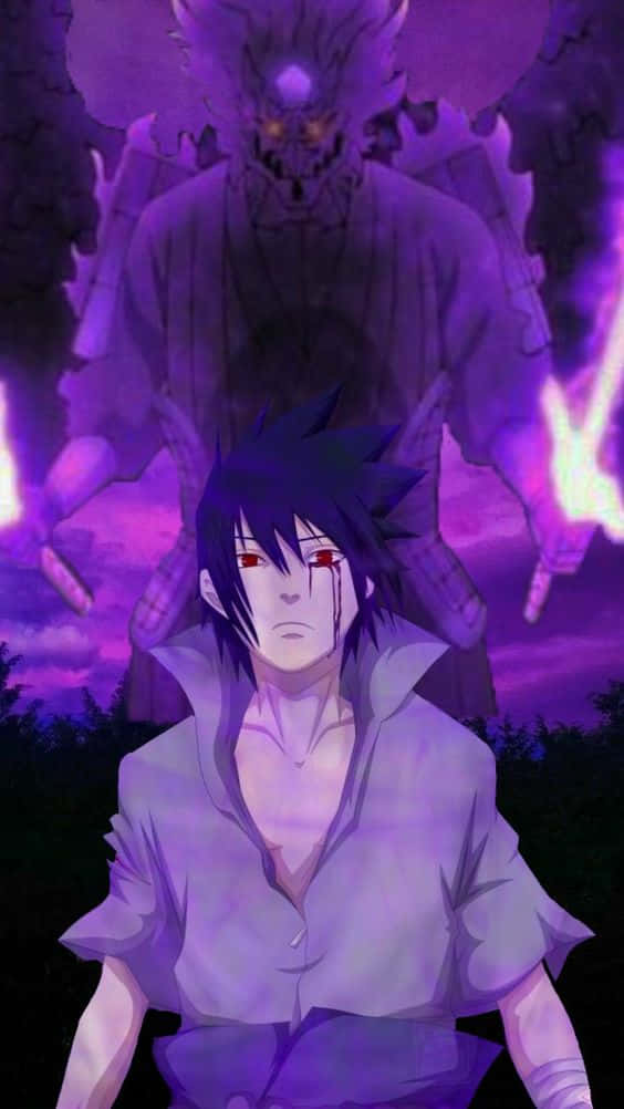 Unleash The Power Of Purple Sasuke Wallpaper