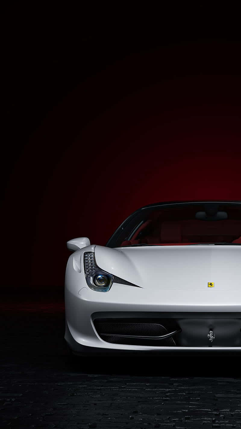 Unlock The Power Of The White Ferrari Iphone Wallpaper