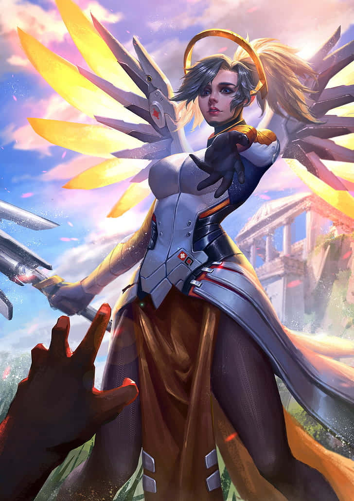 Unwavering Mercy; Guardian Of The Overwatch Wallpaper