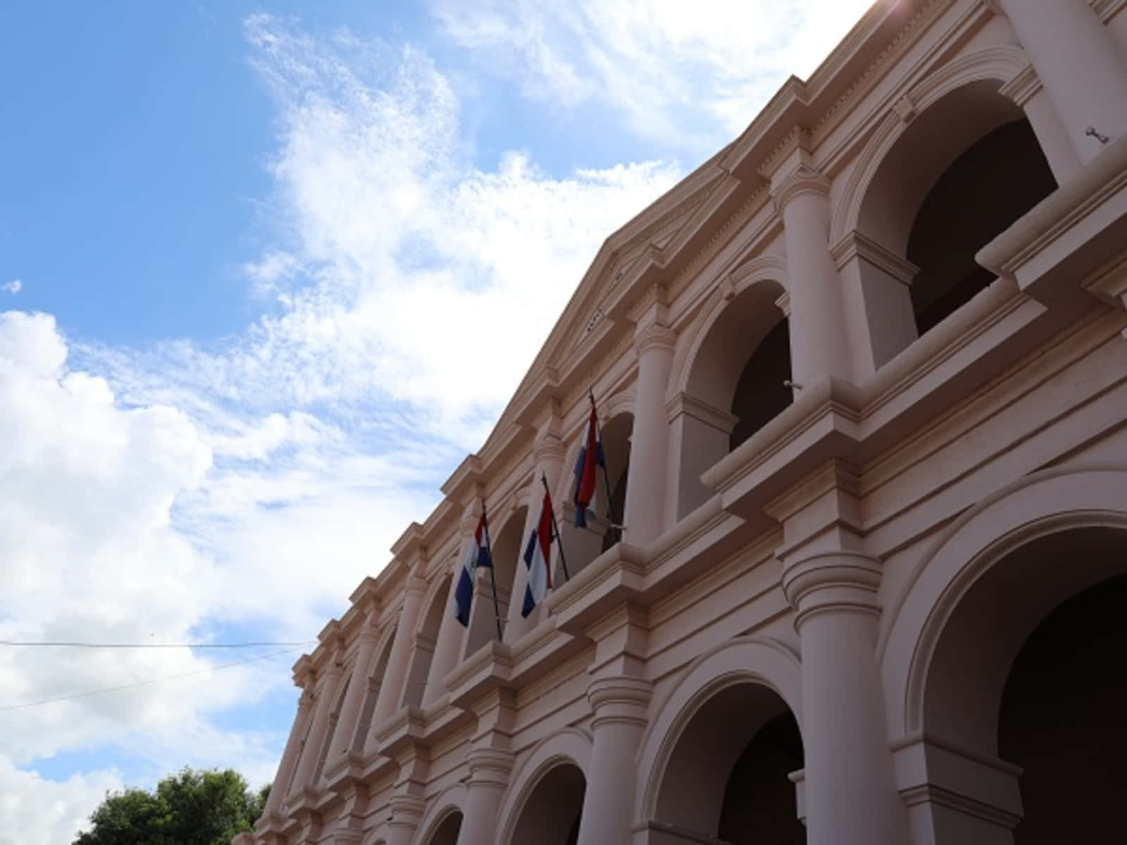 Upper Portion Of The Palacio De Lopez Building In Asuncion Wallpaper