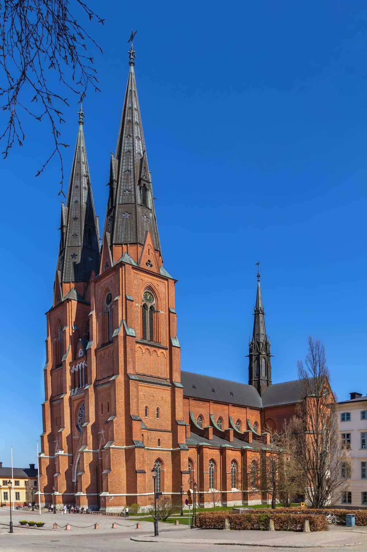 Uppsala Cathedral Sunny Day Wallpaper